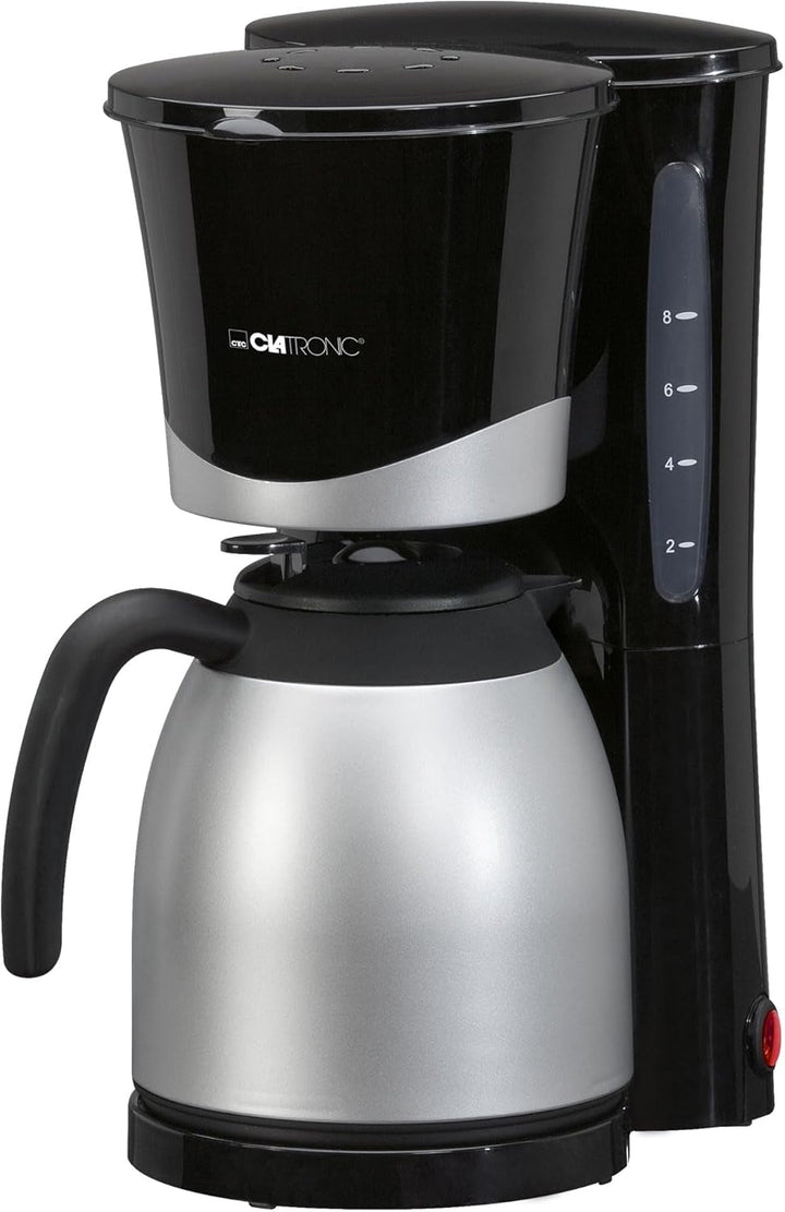 Cafetieră Clatronic® cu termos | Pentru 8-10 cești de cafea | Fără pierderi de temperatură | Cafetieră cu filtru | 1 litru | Mașină de cafea | Cafetieră cu filtru cu termos | KA 3327 negru