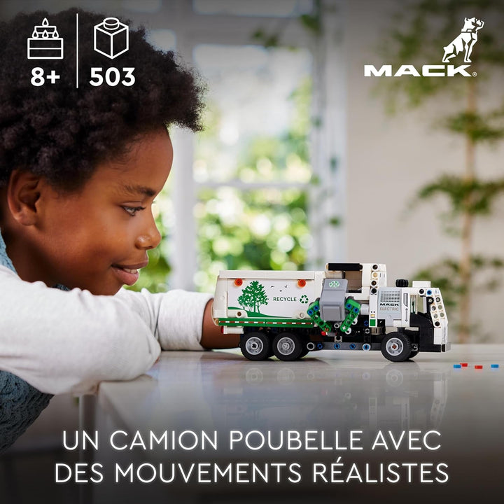 Autobasculantă electrică LEGO Technic Mack LR, model de autobasculantă pentru jocuri de rol de reciclare & Buldozer Technic Heavy Duty, buldozer de jucărie de construit Seturi de constructie Besuche den LEGO-Store