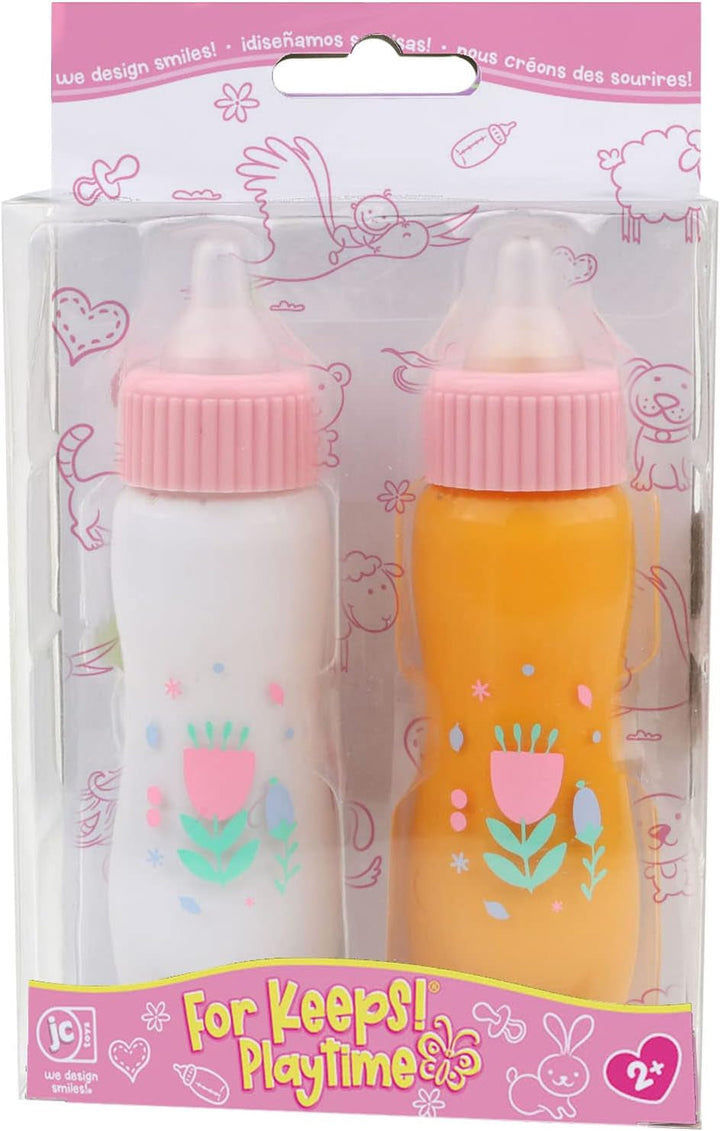 JC TOYS 81060 2X Sticlă pentru păpuși, cu lapte și suc