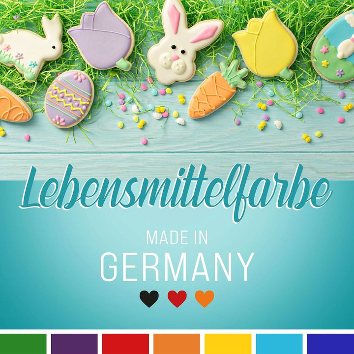 Lebensmittelfarbe Set Ostern 7X10Ml Farbstoff Hoch Konzentriert, Made in DE Zuckerfrei, Flüssig, Zum Färben Von Getränken, Kuchen, Teig, Toppings, Slime Uvm. Tortendeko - Backzubehör