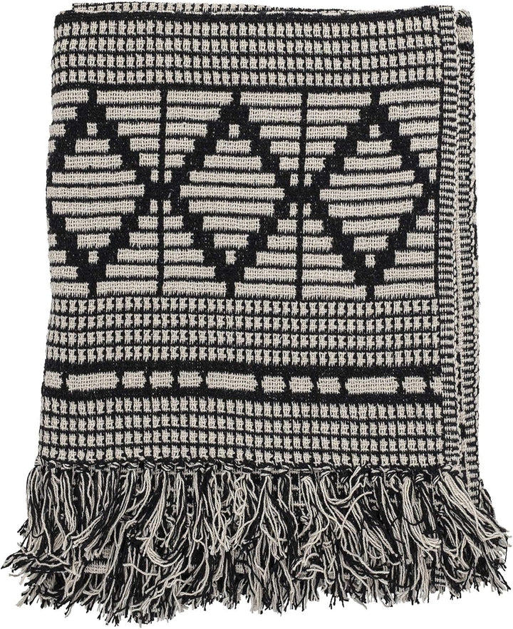 Bloomingville Tagesdecke, Schwarz, Baumwolle, 160Cm