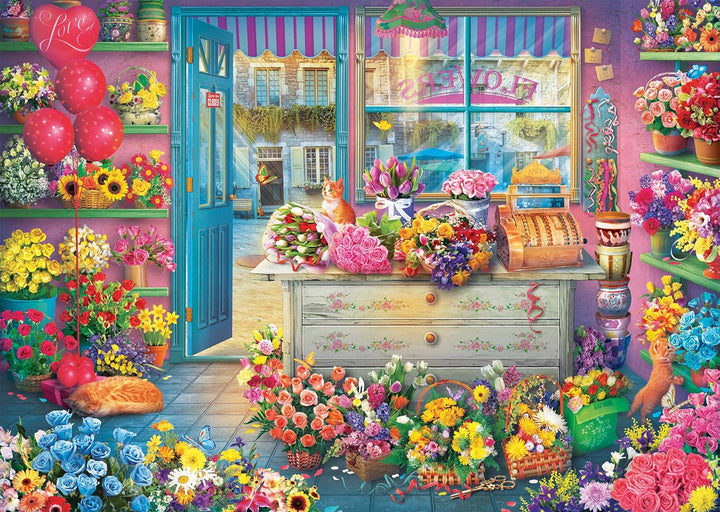 Schmidt Spiele 59764 Magazin de flori colorat, puzzle jigsaw 1000 piese