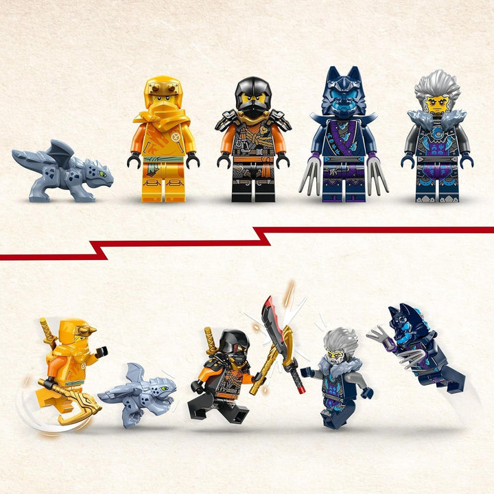 LEGO NINJAGO Arin's Ninja Off-Road Buggy, jucărie ninja cu mașină, dragon și 4 mini figurine, set de aventură cu model Buggy pentru copii, cadou de ziua de naștere pentru băieți și fete de la 7 ani 71811