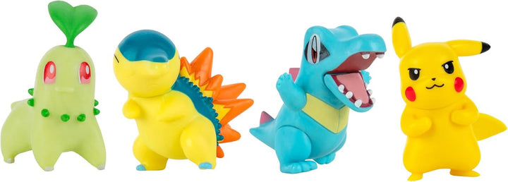 Pokémon PKW2578 - Battle Figure Multipack - pachet de 4 cu Pikachu, Endivie, Karnimani, Feurigel, figuri detaliate oficiale, 5 cm fiecare