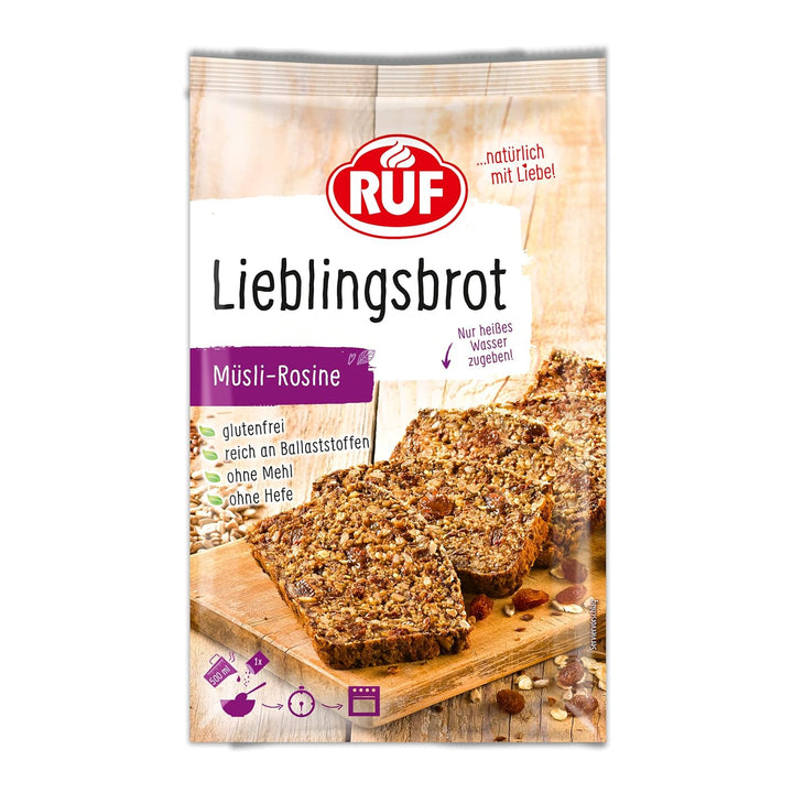 RUF Lieblingsbrot Protein, Brot-Backmischung, Brotmischung, Brotteig-Mischung, Proteinreiches Brot, Glutenfrei, Ohne Mehl & Hefe, 1 X 500G