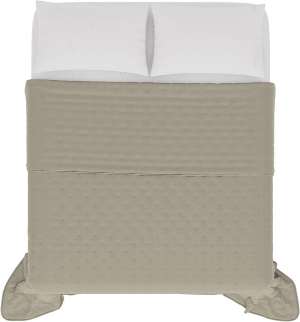 Lenjerie de pat italiană cuvertură de vară CHIC, microfibră, DOUBLE 250X250Cm, maro