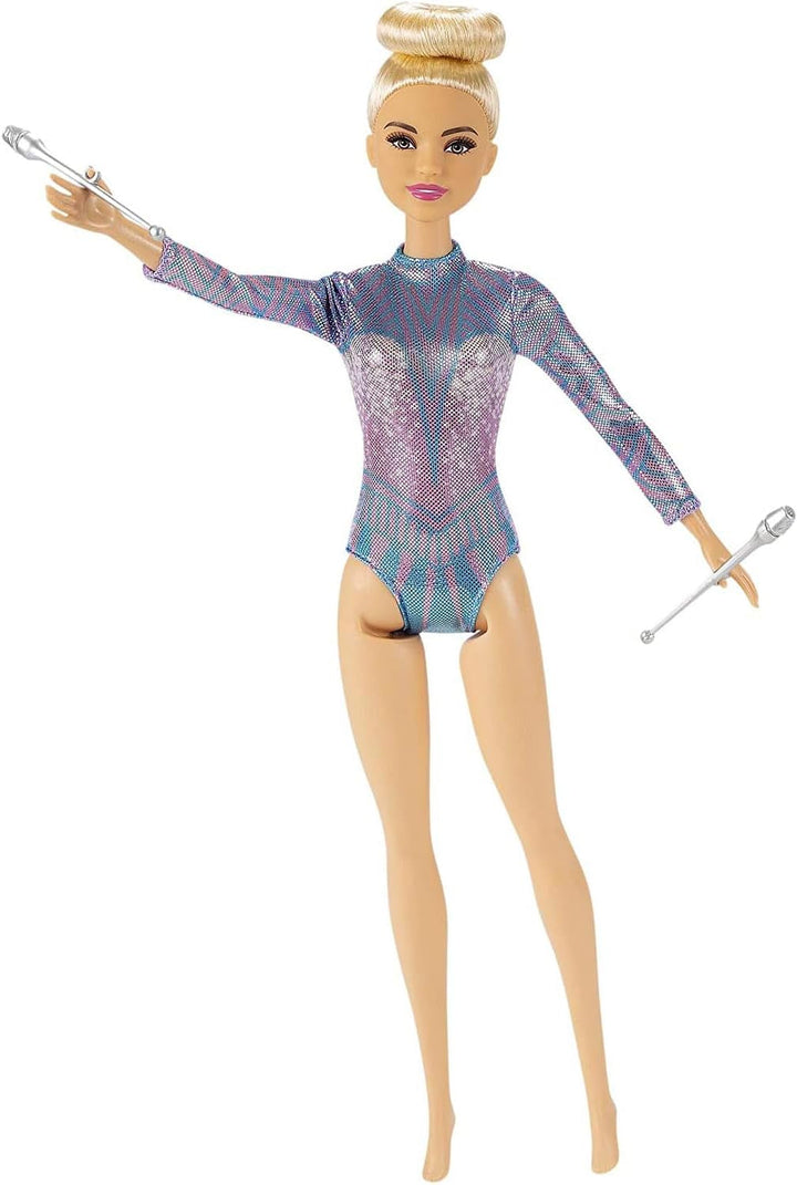 Barbie Doll, You Can Be Anything Barbie Series, Gimnastică ritmică Barbie cu păr blond, accesorii Barbie, inclusiv păpușă Barbie, cadou pentru copii, jucărie de la 3 ani, Gtn65