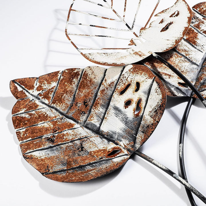 Accesoriu decorativ de perete din metal realizat manual, 45 x 85 cm | 100% metal (1,5 mm) | Design unic maro și negru, perfect pentru decorațiuni interioare | Montabil pe perete Statuete si sculpturi Naty Shop