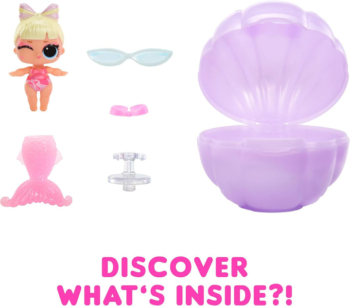 L.O.L. Surpriză! Mermaids Baby Sisters - Cu cozi care își schimbă culoarea, Selecție surpriză, Conține 1 păpușă cu accesorii drăguțe, Colecționează toate cele 8 păpuși, Pentru copii cu vârsta de 4 ani și peste