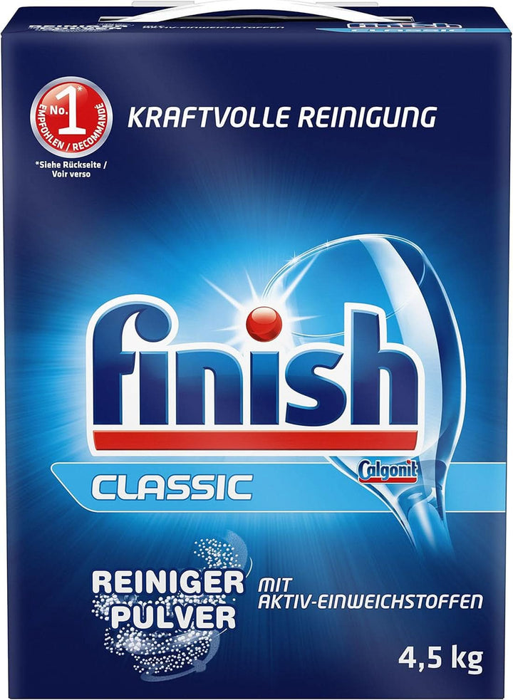 Detergent pudră Finish Classic, fără fosfați - pentru un rezultat strălucitor la spălarea vaselor