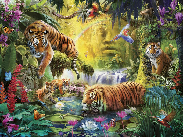 Ravensburger Puzzle 12000696 - Idilă la ochiul de apă - puzzle jigsaw de 1500 de piese pentru adulți și copii de peste 14 ani, puzzle cu motiv de tigru
