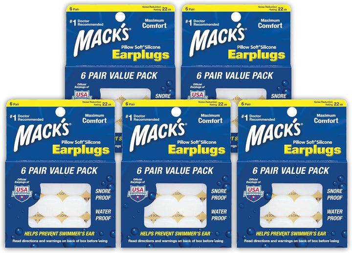 MACK'S Pillow Soft silicon dopuri de urechi, 6 perechi