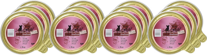 Catz Finefood Hrană umedă pentru pisici Fine Fillets nr. 403 Pui în jeleu - Hrană umedă fără cereale pentru pisica dvs. fără zahăr - Hrană umedă pentru pisici de la Feinste în jeleu, 85 G (pachet de 12)