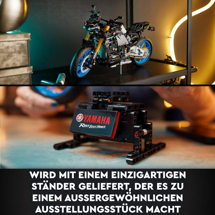 LEGO 42159 Technic Yamaha MT-10 SP Kit model de motocicletă pentru adulți, model autentic de vehicul cu motor cu 4 cilindri, direcție funcțională și aplicație Ar, cadou pentru bărbați și femei