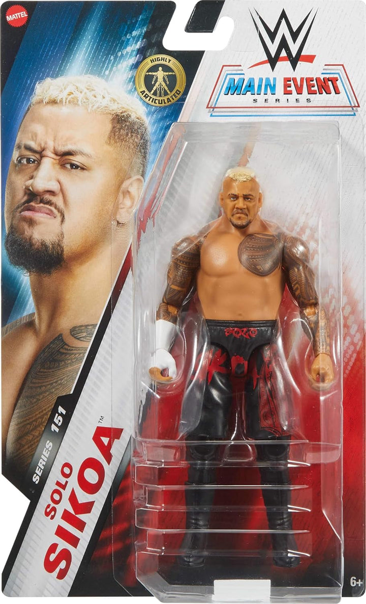Mattel WWE Solo Sikoa Action Figure, Main Battle Series #151, Aprox. 15cm inaltime Figura de colectie cu 10 puncte de miscare si aspect realist, JCV28