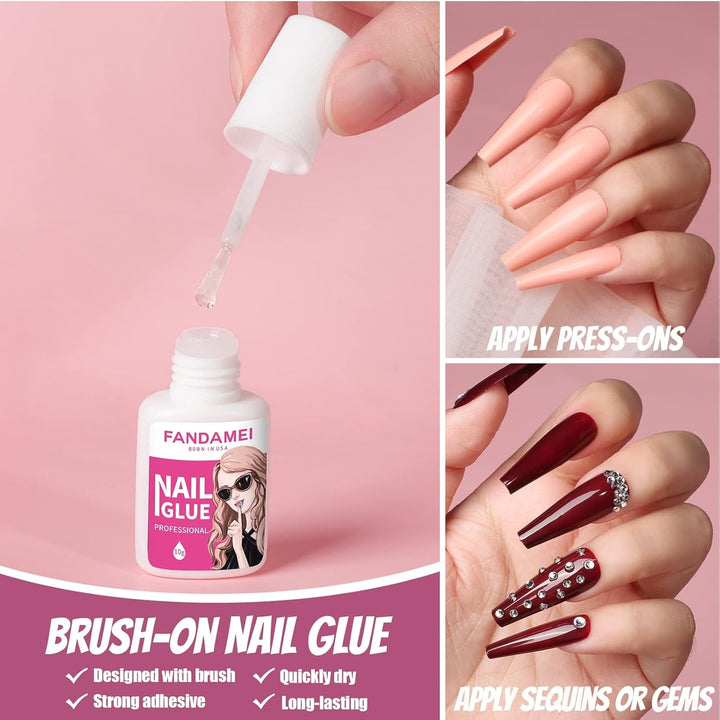 FANDAMEI 12 culori 288 buc unghii artificiale netede, balerină lungă, unghii false tip sicriu, vârfuri de unghii acrilice, balerină lungă pentru unghii artificiale