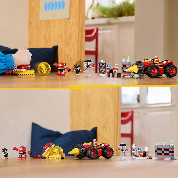 LEGO Sonic the Hedgehog Super Sonic Vs. Egg Drillster, set de jocuri video de aventură, cadou pentru copii, set cu Shadow și Dr Eggman pentru băieți și fete de la 8 ani 76999