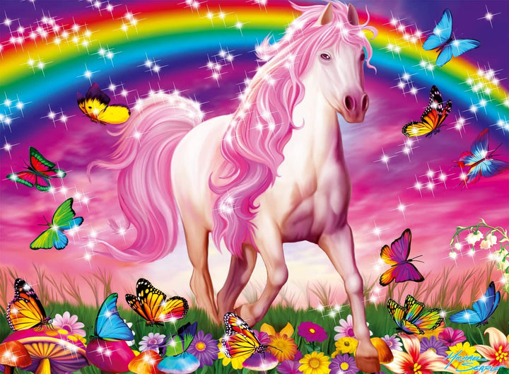 Ravensburger children's puzzle - 13927 Horse Dream - Puzzle cu cai pentru copii de la 6 ani în sus, Cu 100 de piese în format XXL, Cu sclipici