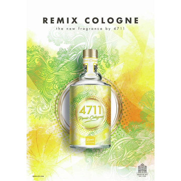4711® Remix Cologne Lemon - Urban Summer | Apă de colonie - Fructată - Strălucitoare - Sălbatică - Prospețimea vibrantă a lămâii, remixată recent pentru vară! | Vaporizator spray natural 100 ml