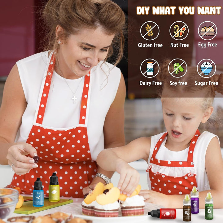 Lebensmittelfarbe - 160Ml Flüssige Lebensmittel Farben Für Kuchen, Backen, Kekse, Macaron - Zuckerfrei Konzentrierte Farbe Food Coloring Für Tortendeko, Getränken, Osterei, DIY Slime (Rot)