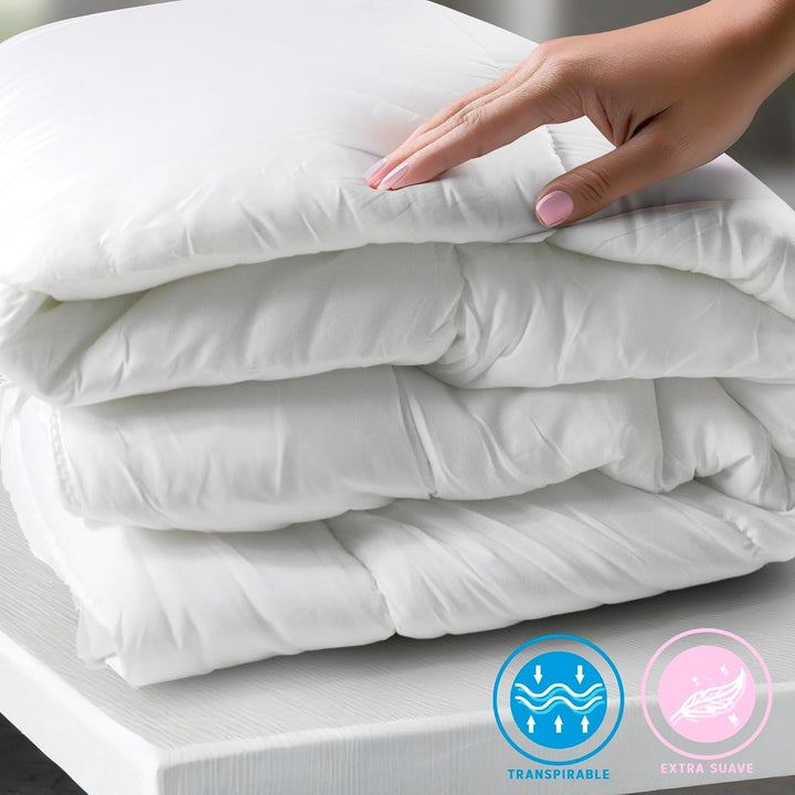 BOHEME | Plapumă/ Umplutură pentru pat 120 cm, plapumă 300 G/M², umplutură hipoalergenică din fibre respirabile antiacarieni, umplutură extra moale și antibacteriană, dimensiuni 200 X 200 cm