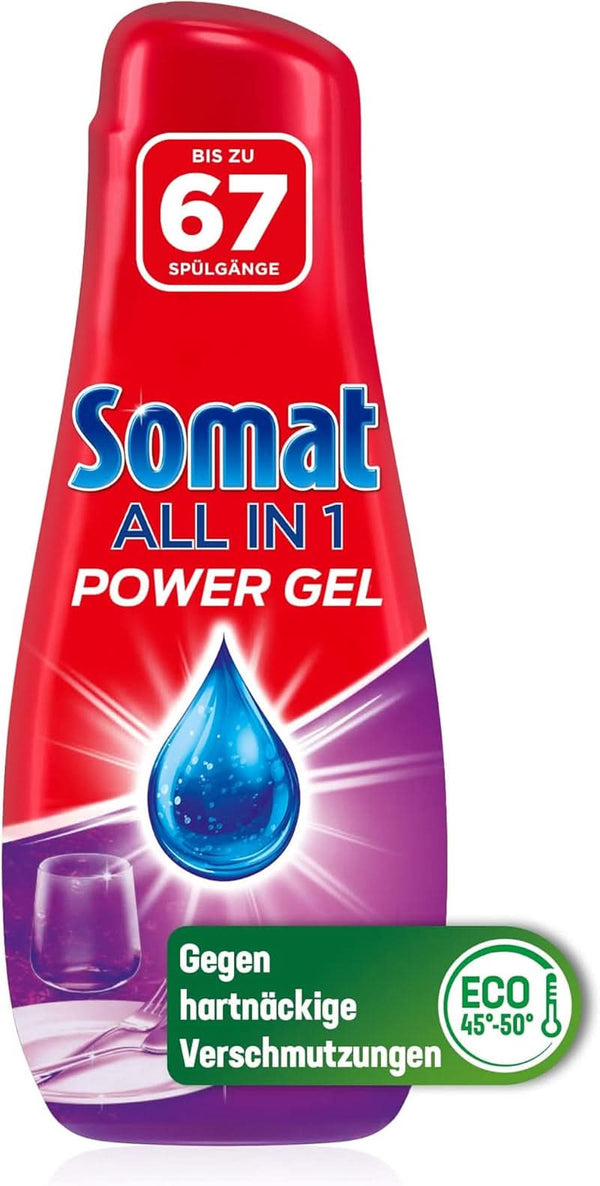 Somat All in 1 Power Gel (67 cicluri de clătire), Lichid de spălat vase pentru curățare puternică