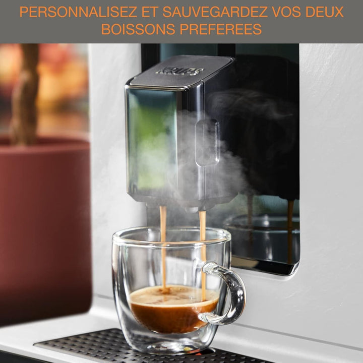 Mașină de cafea KRUPS complet automată, 7 băuturi presetate, cappuccino, espresso, băuturi cu lapte, sistem one-touch, design Evidence Eco, YY4660FD