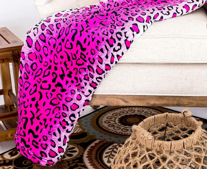 Home Must Haves Pătură de pat Queen/King Zebra Giraffe Safari Animal Print, pentru toate anotimpurile, foarte moale, caldă, pentru canapea, canapea, aruncare, plapumă, dimensiune pat, roz, poliester, leopard roz
