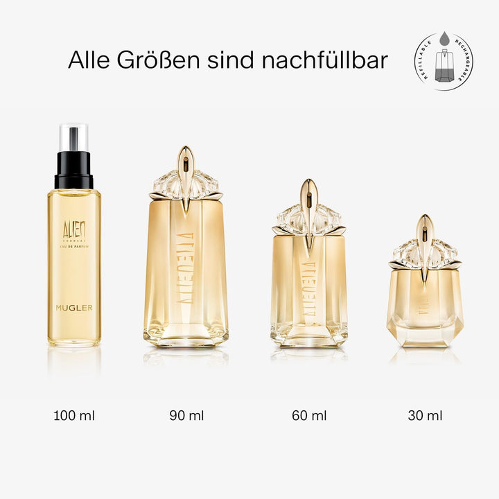 MUGLER Alien Goddess Eau De Parfum, Parfum de damă, Floral, Chihlimbar și Lemnos, Parfum Divin, Reîncărcabil, 30 ml