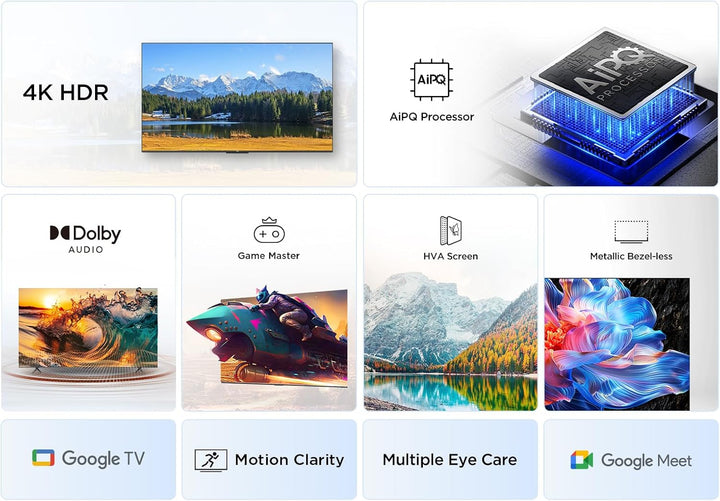 TCL 43V6C 43 Zoll Direct LED TV, 4K HDR Fernseher, Smart TV Mithilfe Von Google TV (Dolby Audio, Motion Clarity, Kompatibel Mit Google Assistant & Alexa)