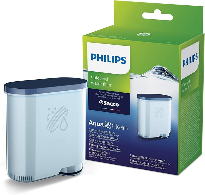 Aparat de cafea Philips Series 5400 - Sistem de lapte Lattego, 12 specialități de cafea, Afișaj intuitiv, 4 profiluri de utilizator, Negru (EP5441/50) & Filtru de apă Philips Kalk CA6903/10 Aqua Clean