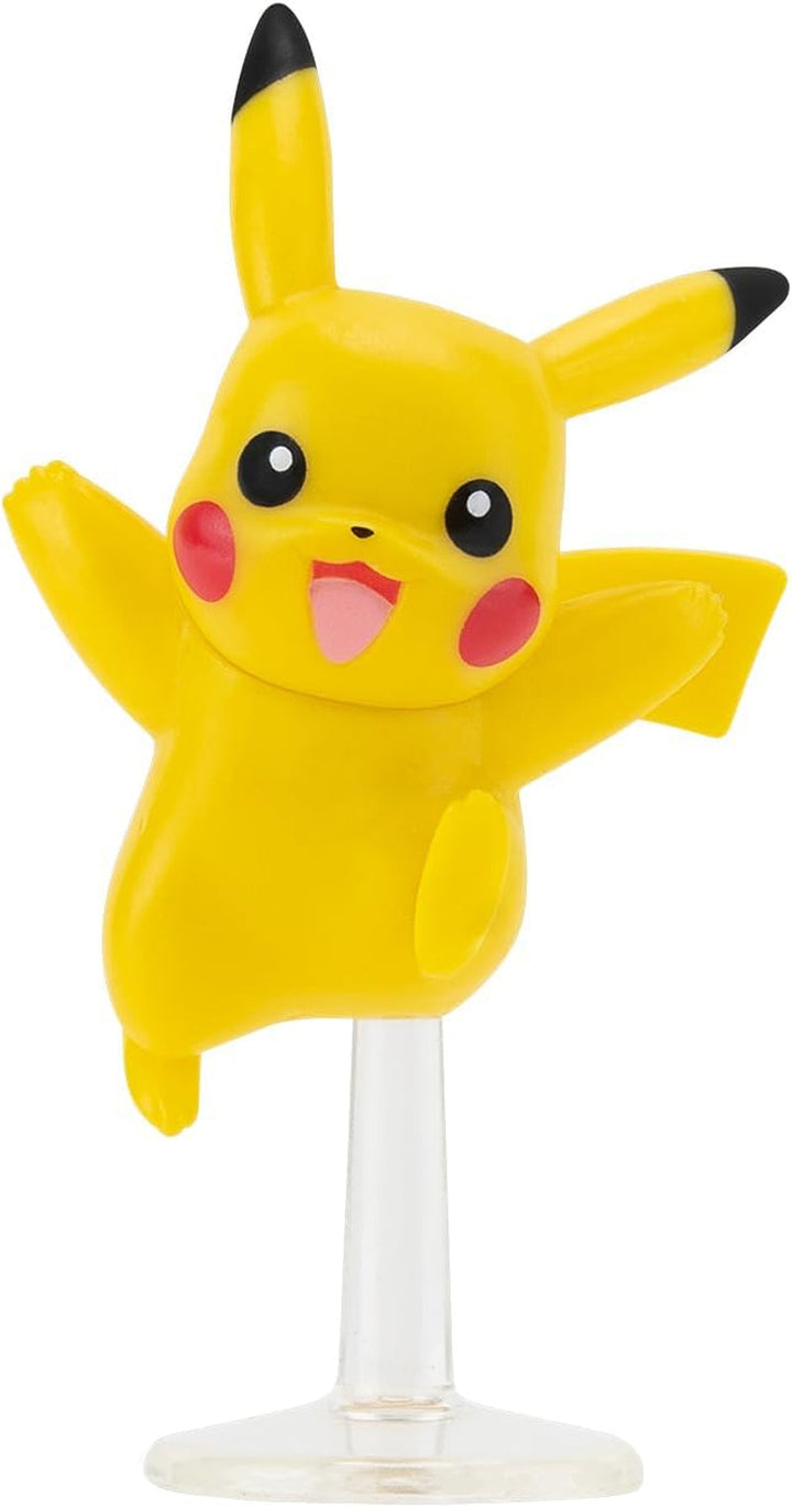 Pokémon PKW3402 - Battle Figure Multipack - pachet de 4 cu Pikachu, Croc, Kwaks, Felori, figuri detaliate oficiale, 5 cm fiecare