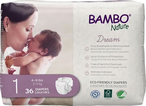 Scutece Premium pentru bebeluși - ambalaj francez/englez, mărimea 1, 36 de bucăți