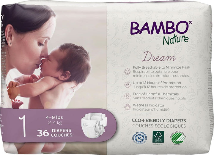 Scutece Premium pentru bebeluși - ambalaj francez/englez, mărimea 1, 36 de bucăți
