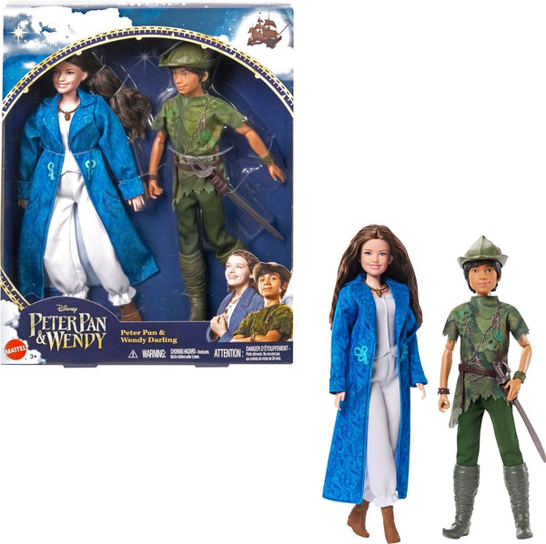 DISNEY Peter Pan & Wendy - Mobil cu ținute tipice și accesorii detașabile, pantaloni din țesătură moale, pentru reconstituirea scenelor preferate sau joacă creativă, pentru copii cu vârsta de 3 ani și peste, HNY36