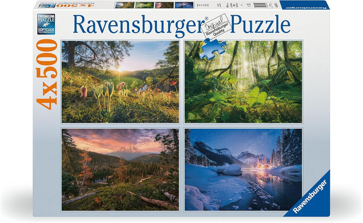 Ravensburger Puzzle - 4 Seasons - 4X 500 piese puzzle jigsaw pentru adulți și copii cu vârsta de peste 12 ani