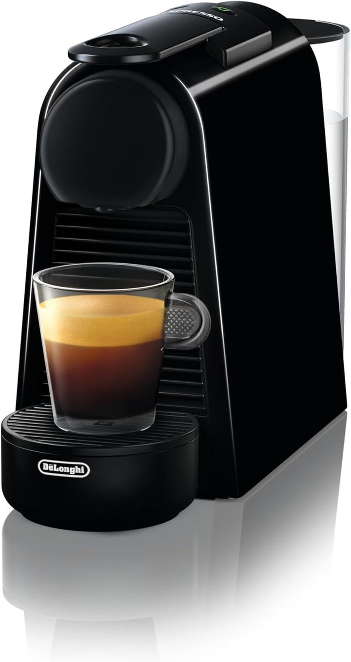 Nespresso De'Longhi Essenza Mini EN 85.B Mașină de cafea cu capsule Set de bun venit cu capsule cu arome diferite 19 Bar presiune pompă, economie de spațiu, 1370W, 0.6Ml, 32.5 X 11 X 20.5 Cm, negru