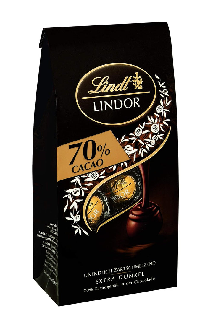 Lindt Schokolade LINDOR Mischung | 137 G Beutel | Ca. 10 Kugeln Mit Zartschmelzender Füllung in Den Sorten Milch, Dunkel 60%, Weiß, Haselnuss | Pralinen-Geschenk| Geschenk