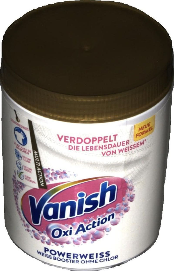 Vanish Oxi Action Powerwhite Powder - 1 X 1,125 Kg - pudră de îndepărtare a petelor și de îmbunătățire a rufelor fără clor - pentru rufe albe