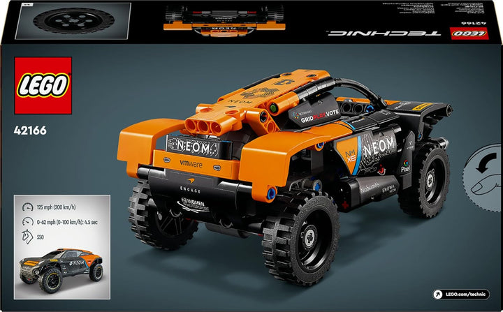Set mașină de curse LEGO Technic NEOM Mclaren Extreme E, jucărie cu motor pentru copii, mașină cu vânt construibilă, cadou Technic pentru băieți și fete de la 7 ani 42166