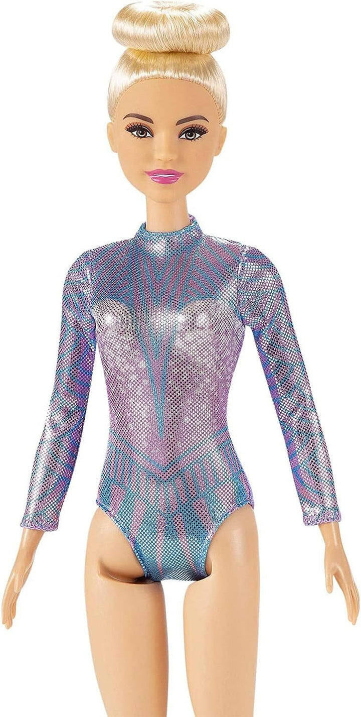 Barbie Doll, You Can Be Anything Barbie Series, Gimnastică ritmică Barbie cu păr blond, accesorii Barbie, inclusiv păpușă Barbie, cadou pentru copii, jucărie de la 3 ani, Gtn65