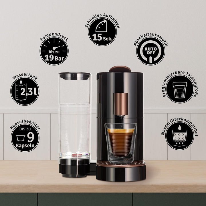 K-Fee 710351 TWINS II mașină de capsule pentru cafea, ceai și cacao, 1455, plastic, 2,3 litri, bej-bronz