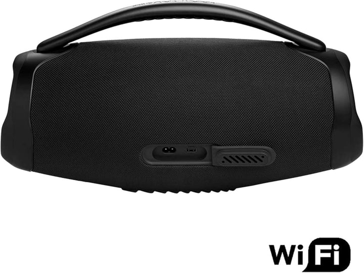 JBL Boombox 3 Wifi - Difuzor wireless cu Bluetooth și Wifi - Compatibil cu aplicația JBL One - Timp de redare de 24 de ore - Rezistent la apă și praf - Powerbank integrat - Negru