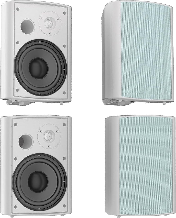 Herdio 800W 6,5 Zoll Außenlautsprecher Wasserdicht, Wandmontage Patio Stereo Indoor Outdoor Lautsprecher Mit Kraftvollem Bass, Allwettertauglichkeit(4 Lautsprecher Weiß)