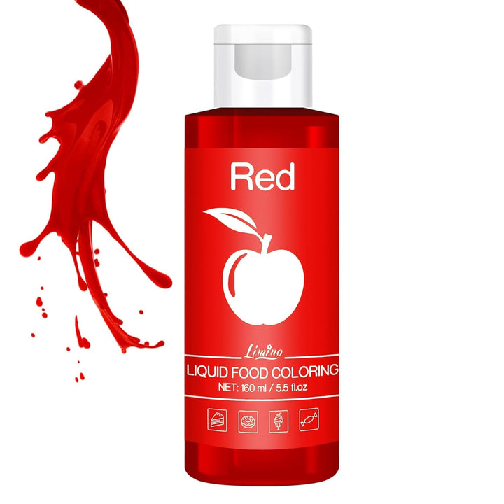Lebensmittelfarbe - 160Ml Flüssige Lebensmittel Farben Für Kuchen, Backen, Kekse, Macaron - Zuckerfrei Konzentrierte Farbe Food Coloring Für Tortendeko, Getränken, Osterei, DIY Slime (Rot)