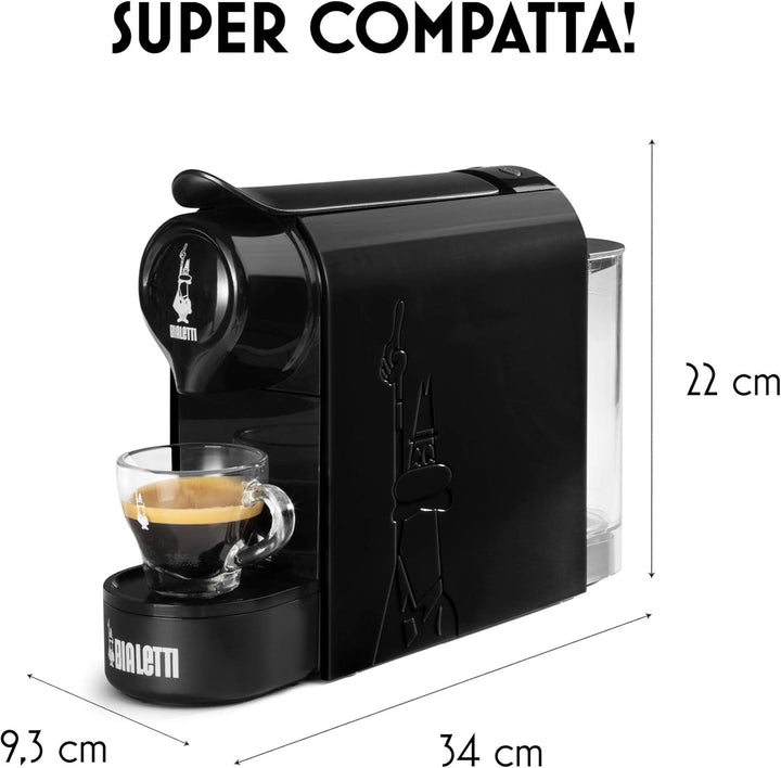 Bialetti Gioia Mașină și cafea Espresso per Capsule in Alluminio Bialetti, 1200, Negru