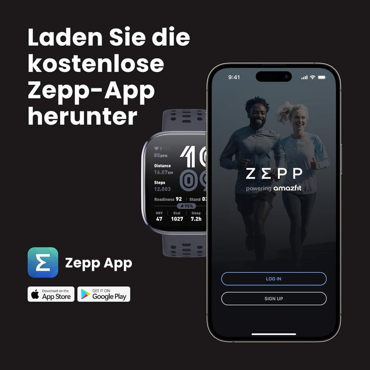 Amazfit Bip 6 Smart Watch 46mm, baterie 14 zile, 1.97" AMOLED, GPS & hărți gratuite, AI, funcție de apelare text Bluetooth, sănătate, fitness tracker somn, 140+ moduri de antrenament, 5 ATM, piatră