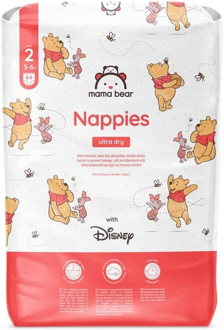 Scutece Mama Bear Disney Ultra Dry mărimea 4 (8-14 kg), alb, 84 bucăți (1 pachet)