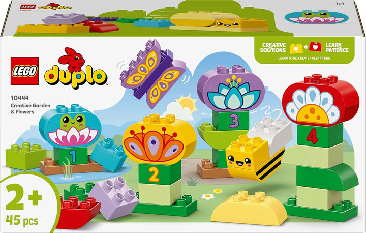 LEGO DUPLO Town Creative Flower Garden, Jucărie stivuibilă, Permite copiilor mici de la 2 ani să se joace imaginativ, Set de construcție pentru a promova dexteritatea, Jucărie educativă pentru copiii preșcolari 10444
