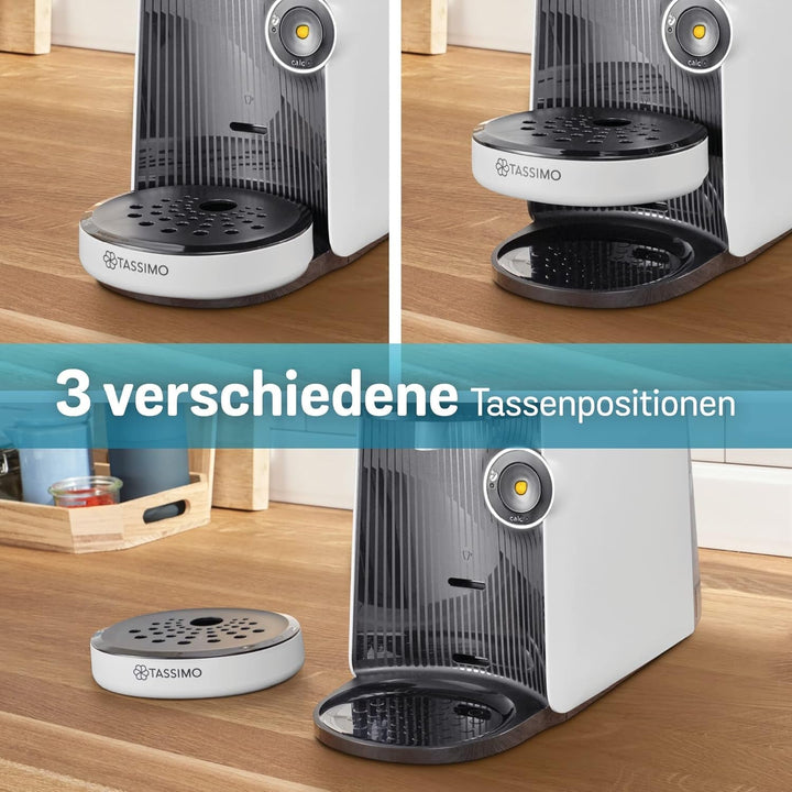 Mașină de cafea cu capsule Bosch Tassimo Finesse TAS16B4 Mașină de cafea By, 70 de băuturi, cafea mai intensă la apăsarea unui buton, oprire automată, dozare perfectă, economie de spațiu, 1400 W, 0,7L, alb / gri închis